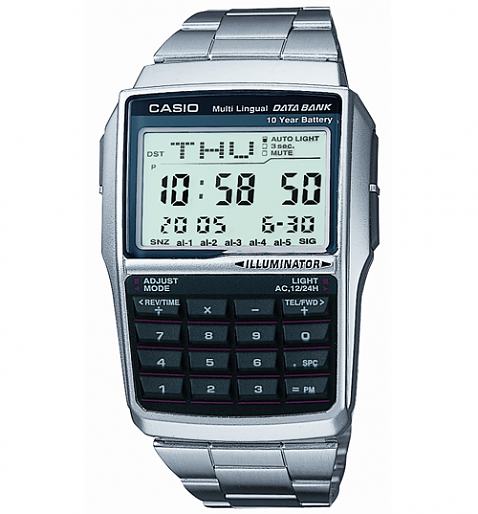 Classic Silver Calculator Databank Casio Watch
