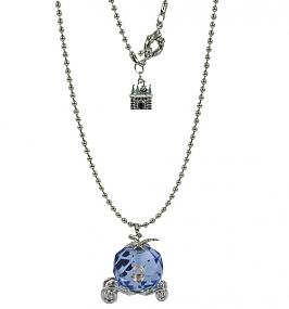 Silver Plated And Crystal Cinderella Carriage Pendant Necklace from Disney Couture