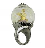 Silver Plated Tinkerbell Snow Globe Ring from Disney Couture