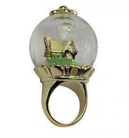 14k Gold Plated Snow White Snow Globe Ring from Disney Couture