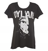 Ladies Bob Dylan Harmonica Fashion Fit Tee in Black from Archive 1887