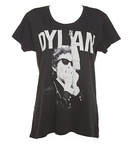 Ladies Bob Dylan Harmonica Fashion Fit Tee in Black from Archive 1887
