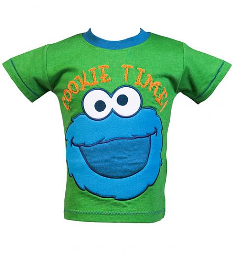 Kids Green Cookie Time Sesame Street T-Shirt from Fabric Flavours £16.00