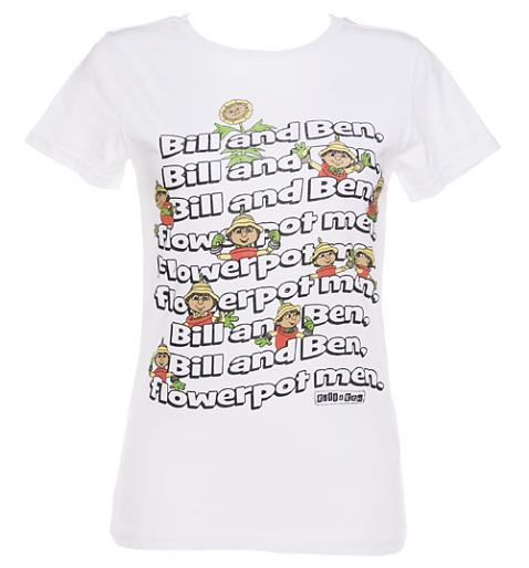 Ladies Bill And Ben The Flowerpot Men T-Shirt from Too Late To Dye Young £24.99