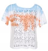 Ladies Grateful Dead Dancing Bears Burnout Tie Dye Boxy T-Shirt from Chaser LA