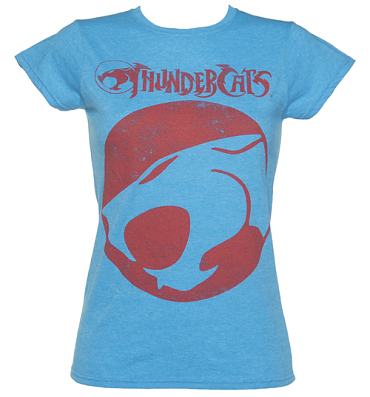 Blue Thundercats on Ladies Heather Blue Thundercats Logo T Shirt From Sticks And Stones