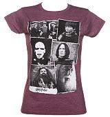 Ladies Maroon Harry Potter Collage T-Shirt