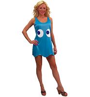 Ladies Pac-Man Inky Blue Fancy Dress Costume