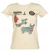 Ladies White Diamond Jubilee Corgi T-Shirt