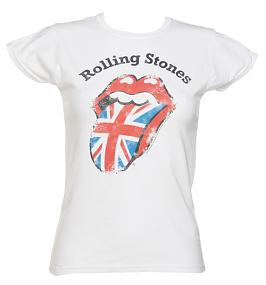 Ladies Rolling Stones Union Jack T-Shirt
