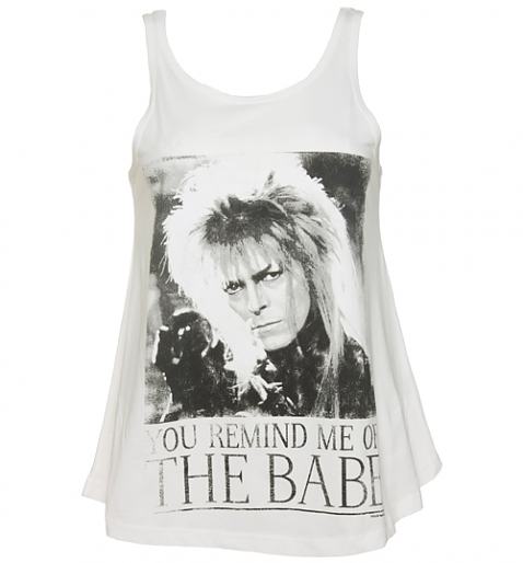 Ladies White You Remind Me Of The Babe Bowie Labyrinth Swing Vest