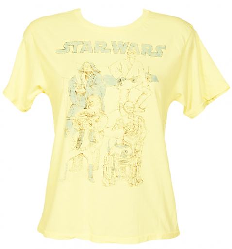 Ladies Yellow Star Wars Oversized Crop T-Shirt from Junk Food £26.99 +FREE P&P