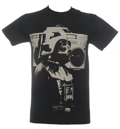 Men's Black Boombox Vader Star Wars T-Shirt