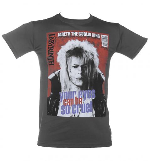 Men's Charcoal Your Eyes Can Be So Cruel Bowie Labyrinth T-Shirt