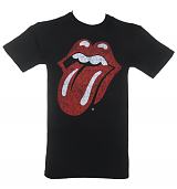Men's Distressed Rolling Stones Tongue T-Shirt