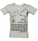 Men's Grey Peanuts Charlie Brown T-Shirt