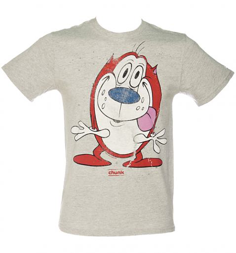 Men's Grey Ren And Stimpy T-Shirt from Chunk