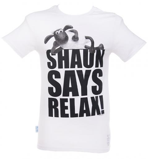 Men's Shaun The Sheep Shaun Says Relax T-Shirt from Too Late To Dye Young £24.99