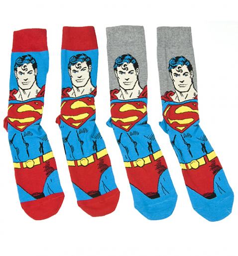 Men's Superman Figure 2pk Socks