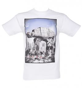 Men's White AT-AT Crossing Star Wars T-Shirt