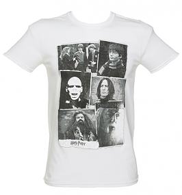 Men's White Harry Potter Collage T-Shirt