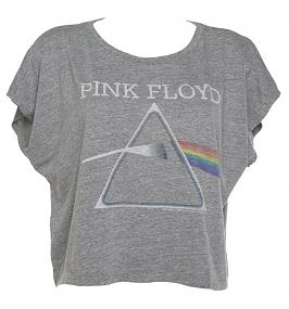 Ladies Heather Grey Pink Floyd Dark Side of the Moon Cropped Tee from Archive 1887