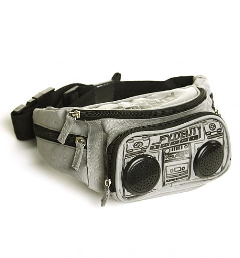 Bullet Grey Retro Boombox Bum Bag With Working Speakers from Fydelity